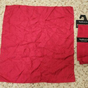men's red silk pocket square pair Van Heusen